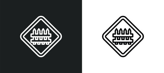 barrier outline icon in white and black colors. barrier flat vector icon from traffic signs collection for web, mobile apps and ui.