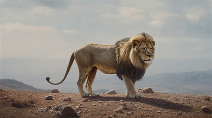 lion in the wild HD 8K wallpaper Stock Photographic Image