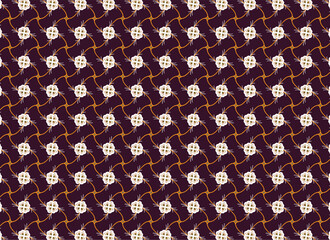 Obraz premium Cream floral on damask pattern abstract tribal geometric shapes symmetry classic style retro vintage background wallpaper print clothing illustration vector rug tile.