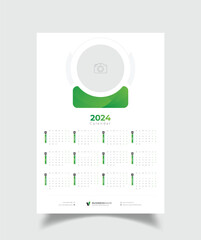 Modern Wall Calendar 2024, One page Wall Calendar 2024