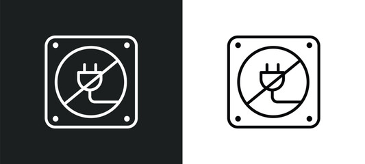 no plug outline icon in white and black colors. no plug flat vector icon from traffic signs collection for web, mobile apps and ui.