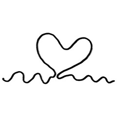 Heart line doodle illustration