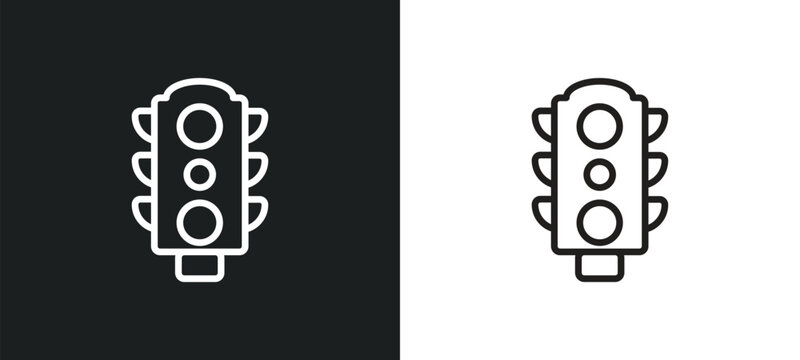 semaphore light outline icon in white and black colors. semaphore light flat vector icon from tools and utensils collection for web, mobile apps and ui.