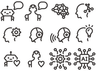 製品設計やアプリ開発やプログラミングに最適な、シンプルで使いやすいAIアイコンセットNo.2