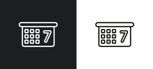 calendar page outline icon in white and black colors. calendar page flat vector icon from tools and utensils collection for web, mobile apps and ui.