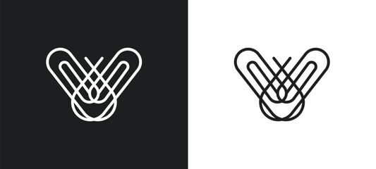 Obraz premium attachments outline icon in white and black colors. attachments flat vector icon from tools and utensils collection for web, mobile apps and ui.