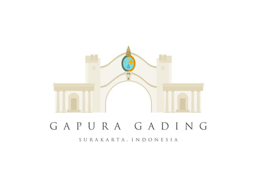 gapura gading solo. surakarta landmark. the landmark Icon of solo City, surakarta, indonesia.