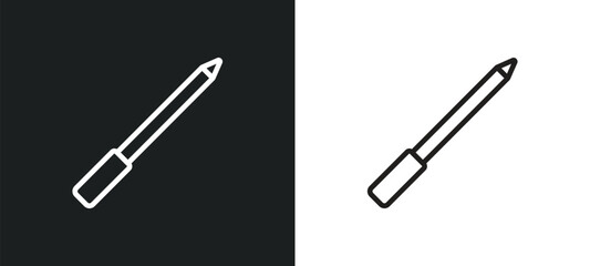 Obraz premium eyes makeup pencils outline icon in white and black colors. eyes makeup pencils flat vector icon from tools and utensils collection for web, mobile apps and ui.