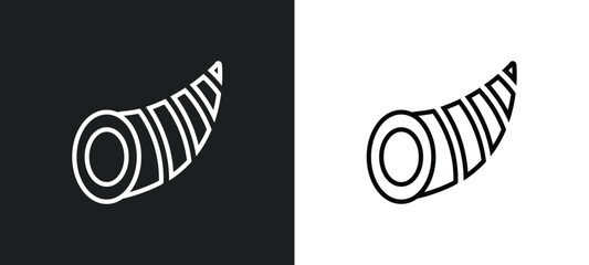 cornucopia outline icon in white and black colors. cornucopia flat vector icon from thanksgiving collection for web, mobile apps and ui. - obrazy, fototapety, plakaty