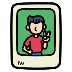 picture filled outline icon style