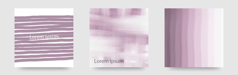 手描きのような　油絵具グラデーション　ストライプ　ボーダー柄のカード三枚セット　