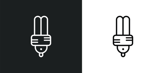 ecologic bulb outline icon in white and black colors. ecologic bulb flat vector icon from technology collection for web, mobile apps and ui.