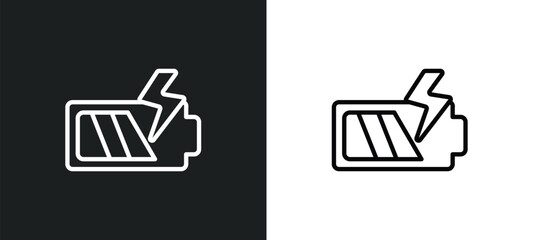 battery level outline icon in white and black colors. battery level flat vector icon from technology collection for web, mobile apps and ui.