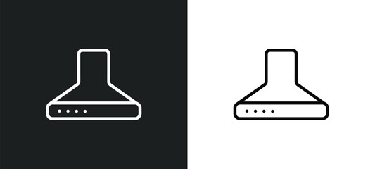 hood outline icon in white and black colors. hood flat vector icon from technology collection for web, mobile apps and ui.