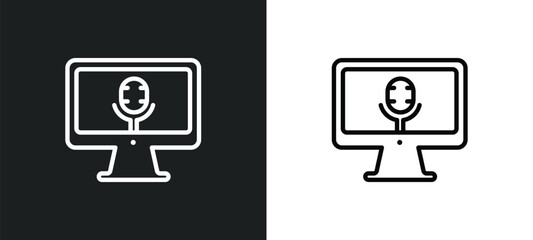 recording outline icon in white and black colors. recording flat vector icon from technology collection for web, mobile apps and ui.