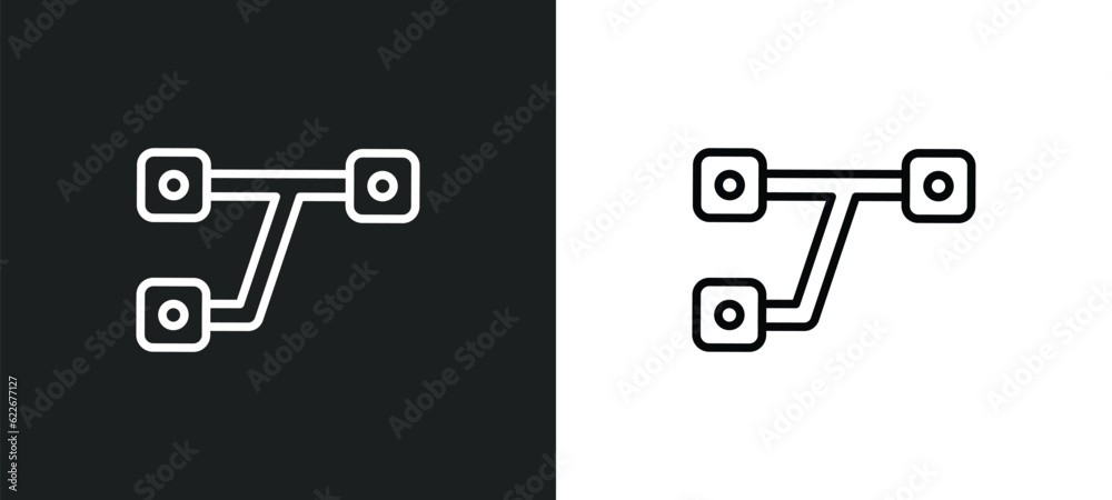 Poster version control outline icon in white and black colors. version control flat vector icon from techno