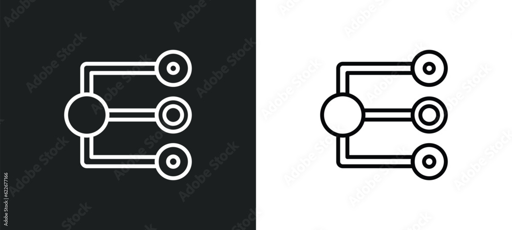 Wall mural selector outline icon in white and black colors. selector flat vector icon from technology collectio