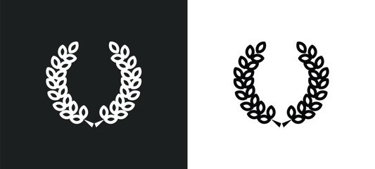 wreath outline icon in white and black colors. wreath flat vector icon from summer collection for web, mobile apps and ui.