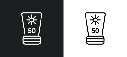 sun cream outline icon in white and black colors. sun cream flat vector icon from summer collection for web, mobile apps and ui.