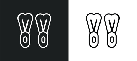 flippers outline icon in white and black colors. flippers flat vector icon from summer collection for web, mobile apps and ui. © Digital Bazaar