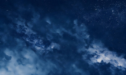 Fototapeta na wymiar Watercolor style sparkling beautiful background, Sky, Space, Navy Blue
