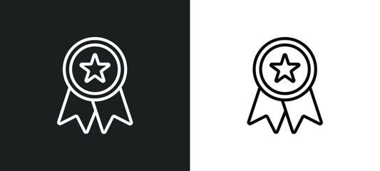 award outline icon in white and black colors. award flat vector icon from strategy collection for web, mobile apps and ui.