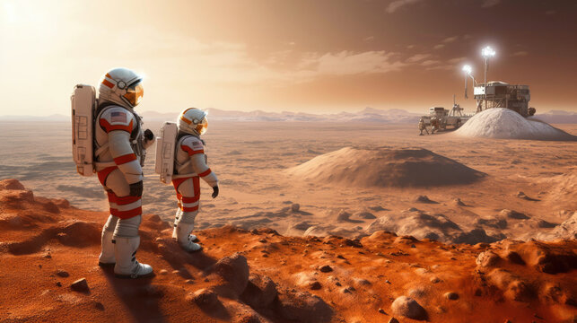 On the Red Planet: Epic Astronaut Journey. Generative AI