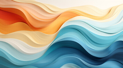 Fototapeta premium Whimsical Waves Pattern Design Landscape