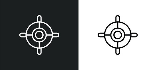 purpose outline icon in white and black colors. purpose flat vector icon from startup collection for web, mobile apps and ui.