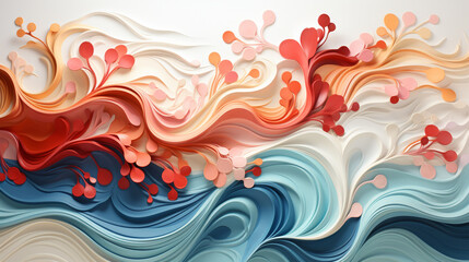 Fototapeta premium Whimsical Waves Pattern Design Landscape