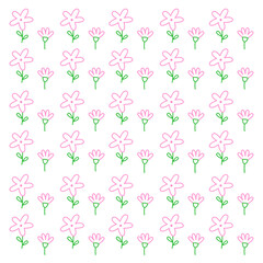 SUMMER STYLISH FLOWERS PATTERN BACKGROUND TEXTURE SIMPLE ART VECTOR