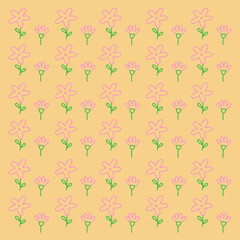 SUMMER STYLISH FLOWERS PATTERN BACKGROUND TEXTURE SIMPLE ART VECTOR