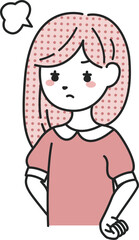 怒る髪の長い女性