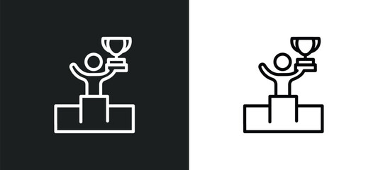 success outline icon in white and black colors. success flat vector icon from success collection for web, mobile apps and ui.