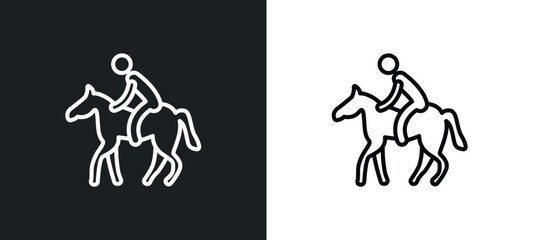 horseback outline icon in white and black colors. horseback flat vector icon from sports and competition collection for web, mobile apps and ui.