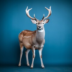 Deer isolated on blue