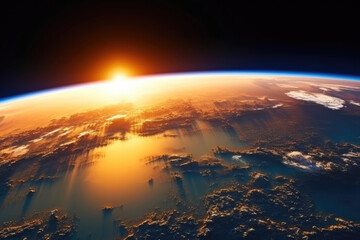 Fototapeta na wymiar Beautiful planet Earth seen from space. Generative AI