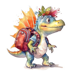 Dinosaur Backpack for Back to School Excitement with Student Dino Adventures Watercolor Sublimation