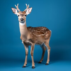 Naklejka premium Deer isolated on blue