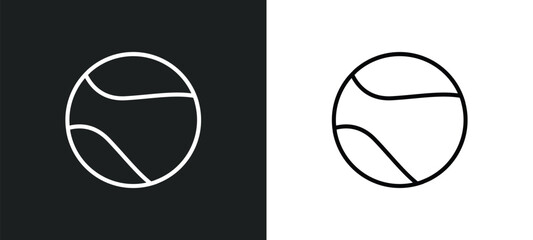 tennis ball outline icon in white and black colors. tennis ball flat vector icon from sport collection for web, mobile apps and ui.