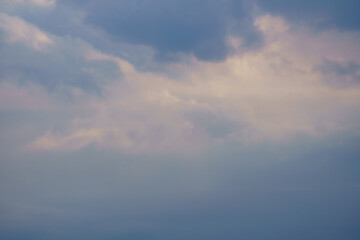 beautiful sunset sky with cumulus clouds for abstract background