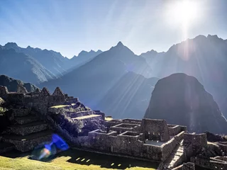 Crédence de cuisine en verre imprimé Machu Picchu Ruinas de Machu Picchu en el Valle Sagrado, Cuzco, Cusco, Peru