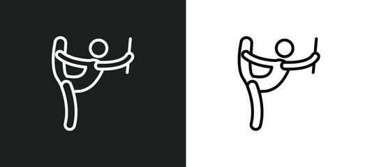 baton twirling outline icon in white and black colors. baton twirling flat vector icon from sport collection for web, mobile apps and ui.