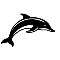 Naklejka premium Dolphin outline, Vector dolphin illustration, Dolphin line art , Dolphin vector graphic, Dolphin