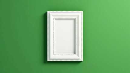 Empty white mockup, frame in green background with tropical leaves. Copy space. Generative AI