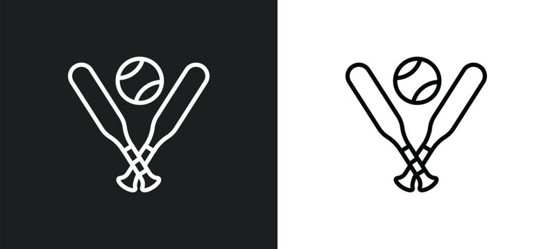 baseball bat outline icon in white and black colors. baseball bat flat vector icon from sport collection for web, mobile apps and ui.