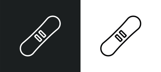 snowboard outline icon in white and black colors. snowboard flat vector icon from sport collection for web, mobile apps and ui.