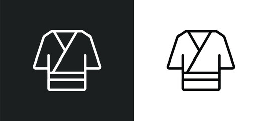 judo outline icon in white and black colors. judo flat vector icon from sport collection for web, mobile apps and ui.