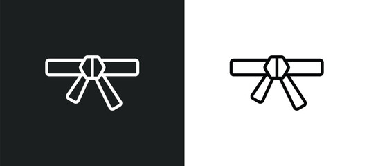 karate outline icon in white and black colors. karate flat vector icon from sport collection for web, mobile apps and ui. © Digital Bazaar