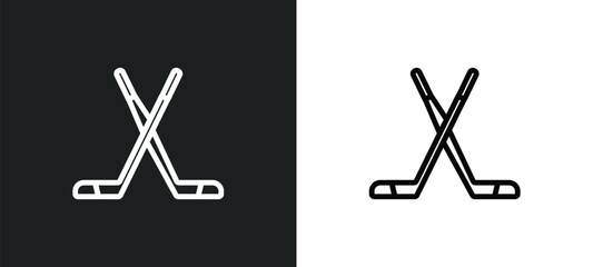 ice hockey outline icon in white and black colors. ice hockey flat vector icon from sport collection for web, mobile apps and ui.